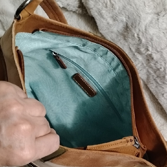 The Sak Multicolor Patchwork Leather Shoulder Bag! EUC - Picture 4 of 10